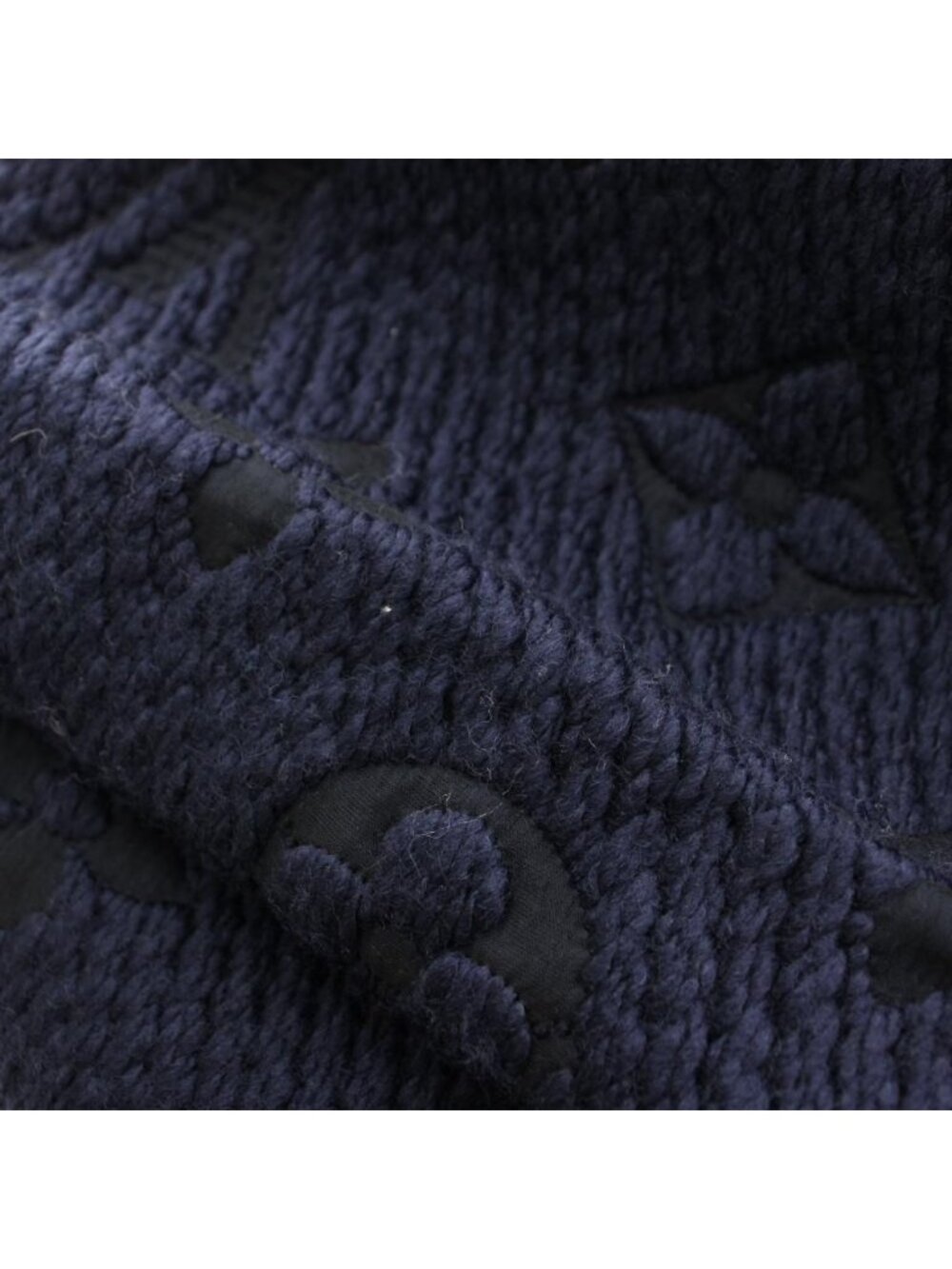 Louis Vuitton Echarpe Logo Mania Blue Nuit Scarf Monogram Fringe Silk Blend - Picture 6 of 6